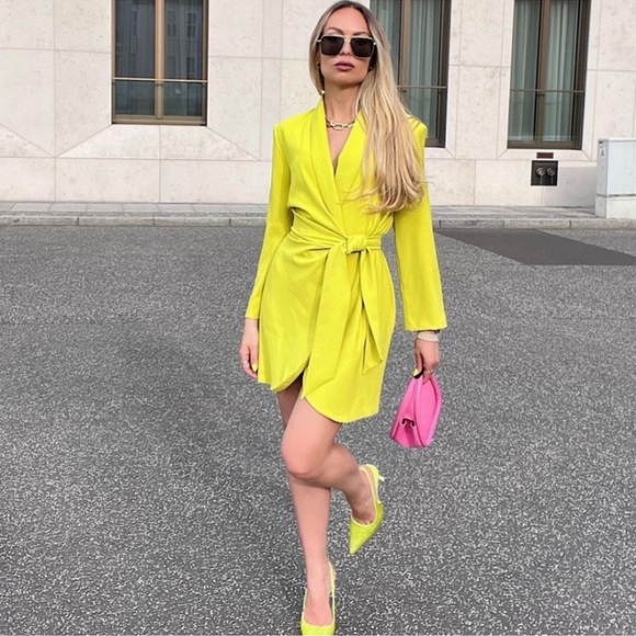 Zara lime green blazer dress - Picture 15 of 15